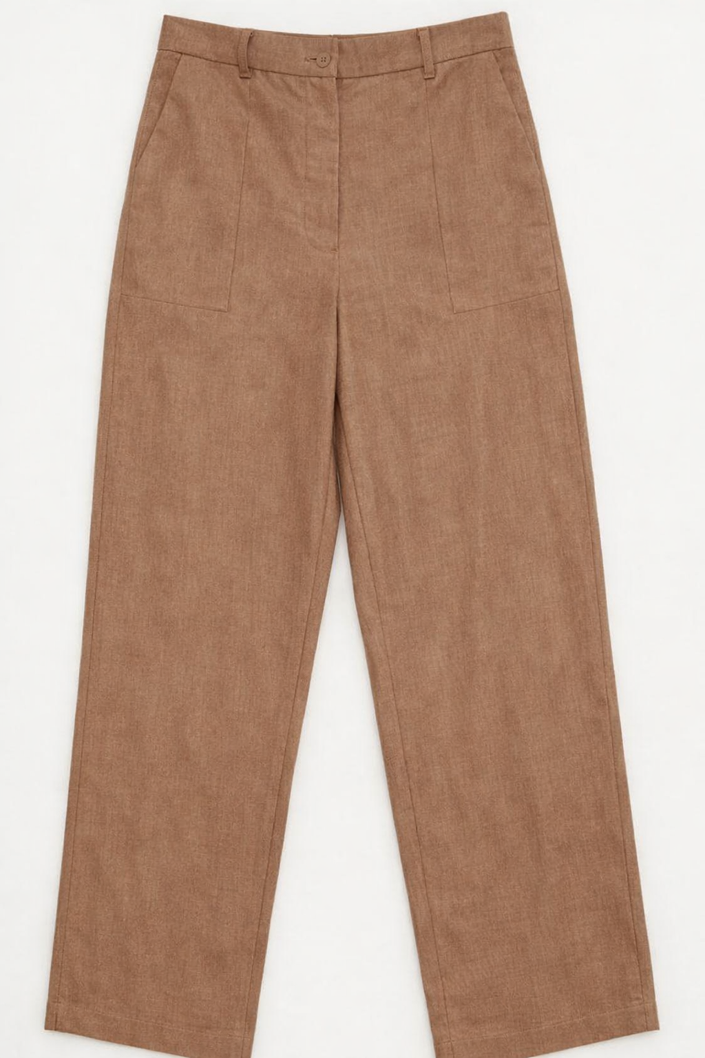 Pantalones Para Mujer Tipo Lino Corte Recto W61118 Cafe