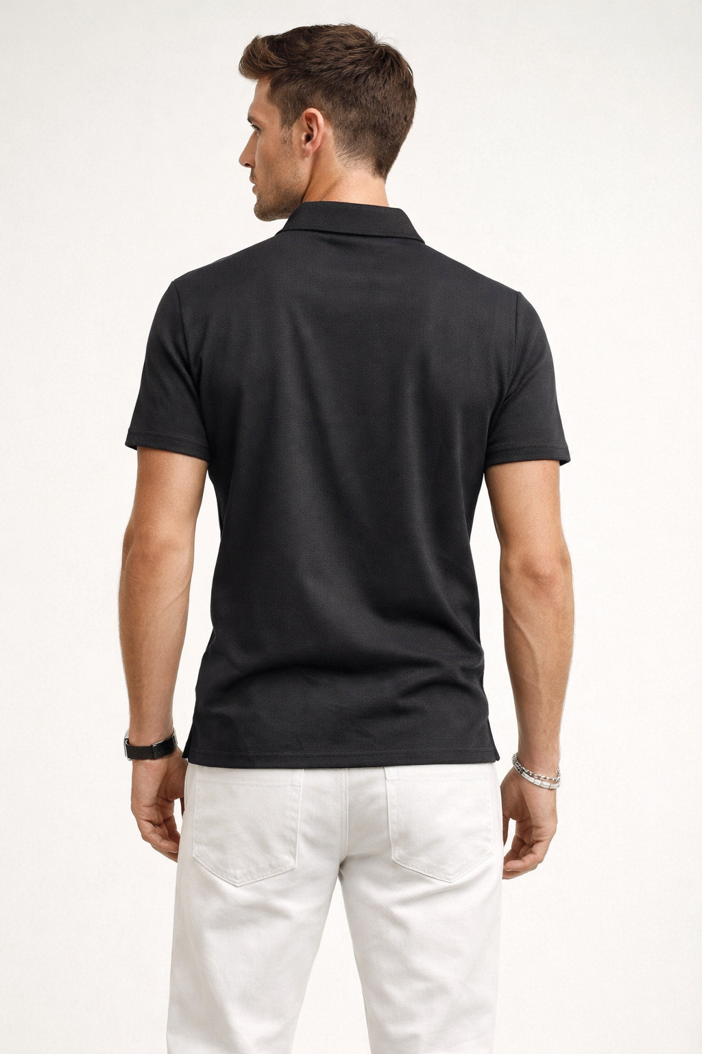 Playera Polo para Hombre Piqué Super Stretch Transpirable A61411 Negro