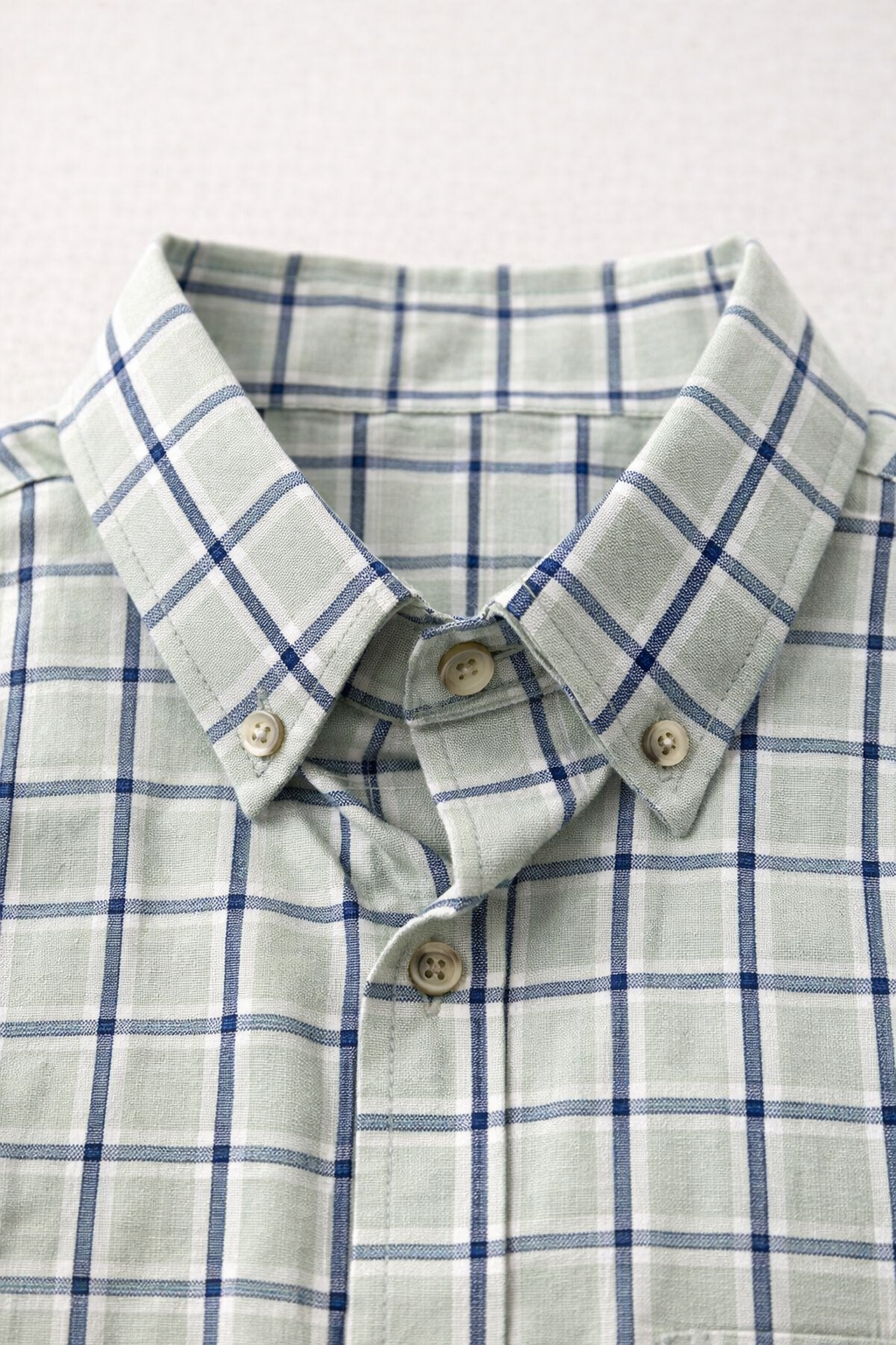 Camisas Para Hombre De Algodón Estampado Cuadros B61104 Verde