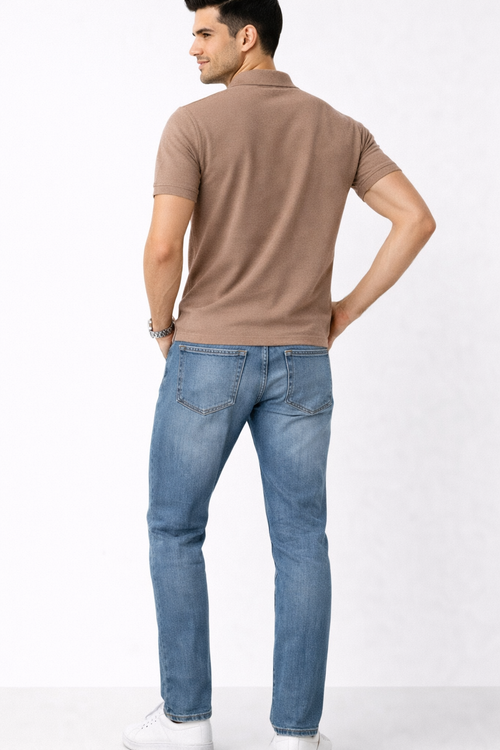 Jeans Para Hombre Mezclilla Doble Stone Slim J61102 Azul