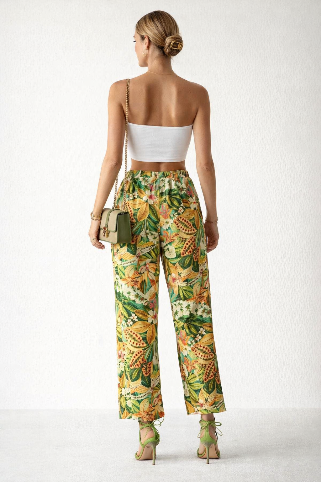 Pantalones Para Mujer Tipo Lino Con Jareta W61124 Unico