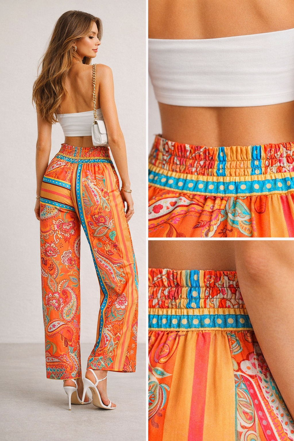 Pantalones Para Mujer Wide Leg Paisley W61111 Unico