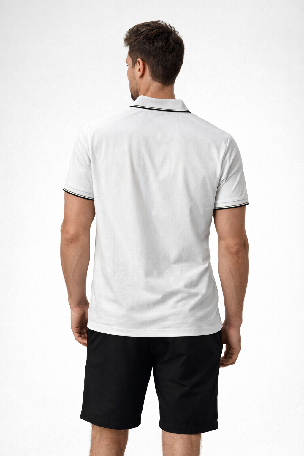 Playera Polo para Hombre Casual con Cierre Stretch Antiarrugas A61415 Blanco