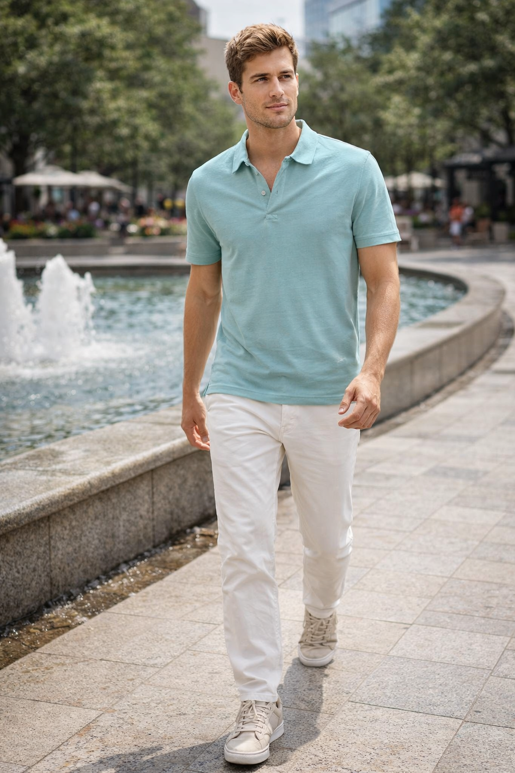 Playeras Polo Para Hombre Manga Corta Jacquard A51313 Verde