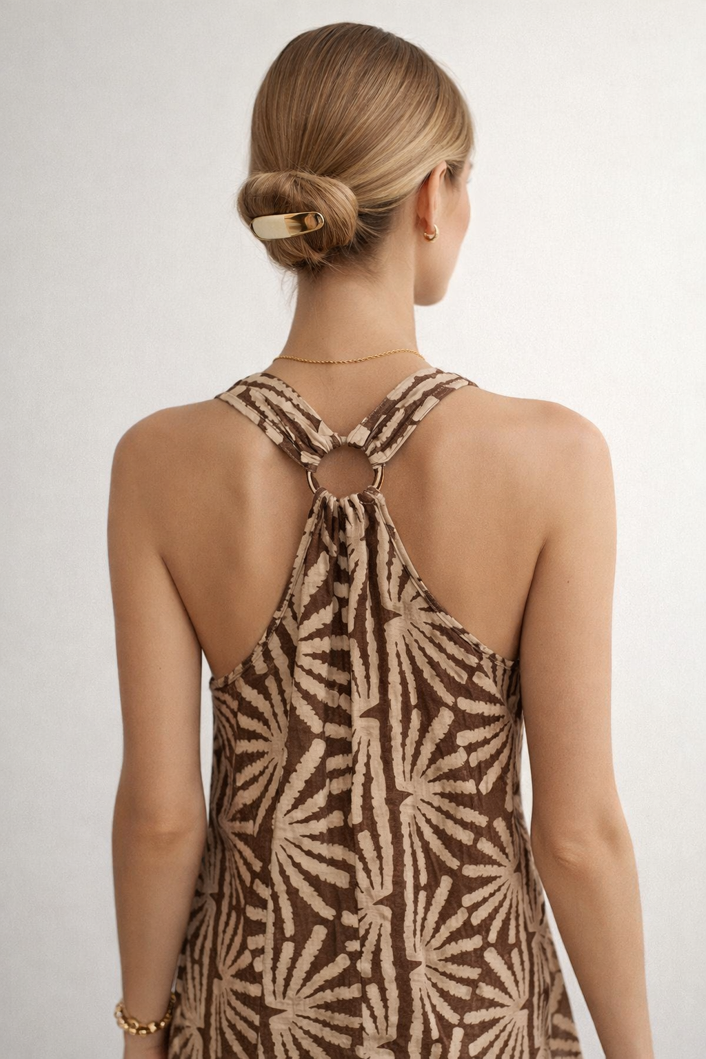 Vestidos Para Mujer Amplio Largo De Tirantes Con Aros S61109 Unico