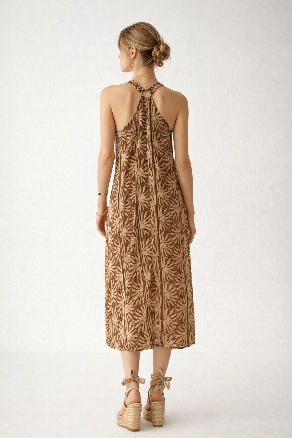 Vestidos Para Mujer Amplio Largo De Tirantes Con Aros S61109 Unico