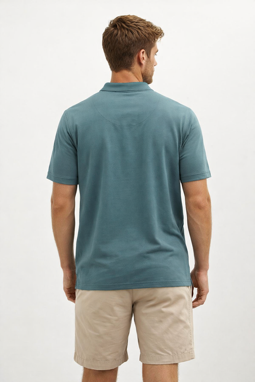 Playeras Polo Para Hombre Cuello Mao Spandex APMAO Verde