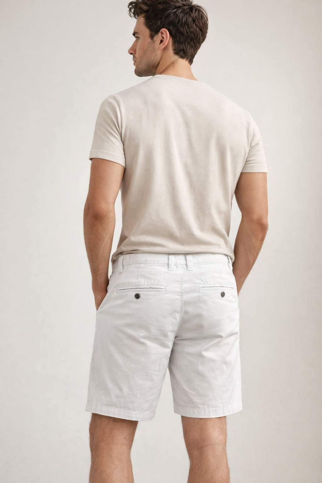 Bermudas Para Hombre De Gabardina Spandex Algodón GBRABSON Blanco