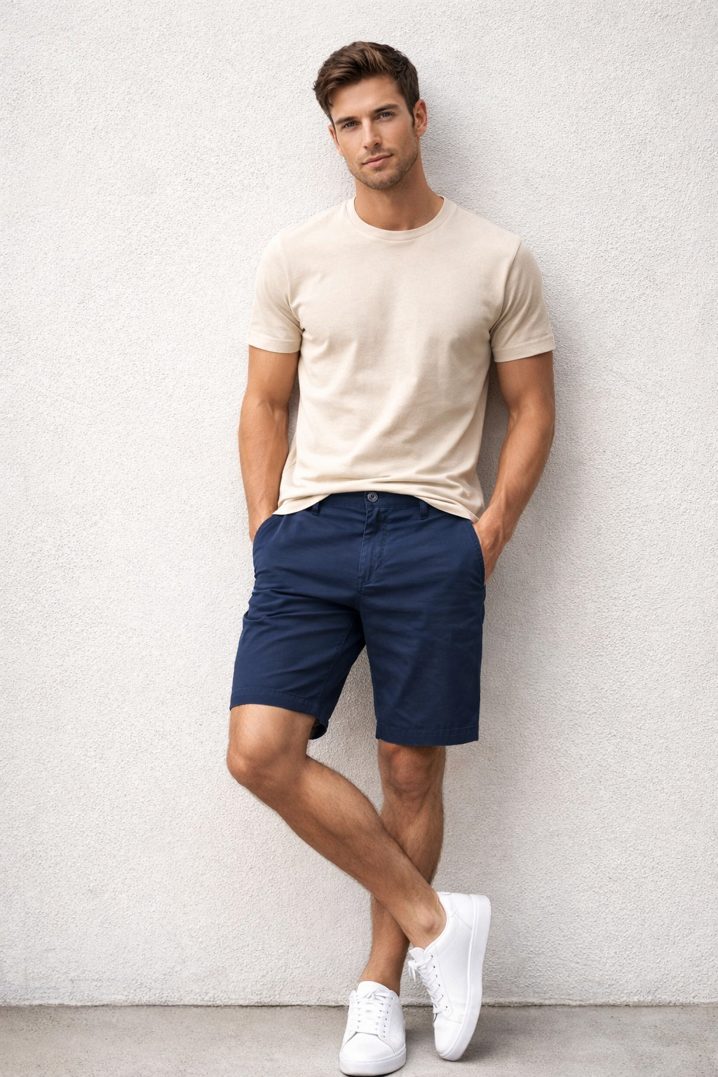 Bermudas Para Hombre De Gabardina Spandex Algodón GBRABSON Marino