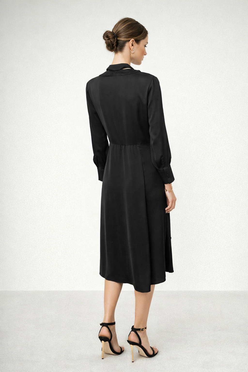 Vestidos Para Mujer Largo Con Lazo Para Cuello S53116 Negro