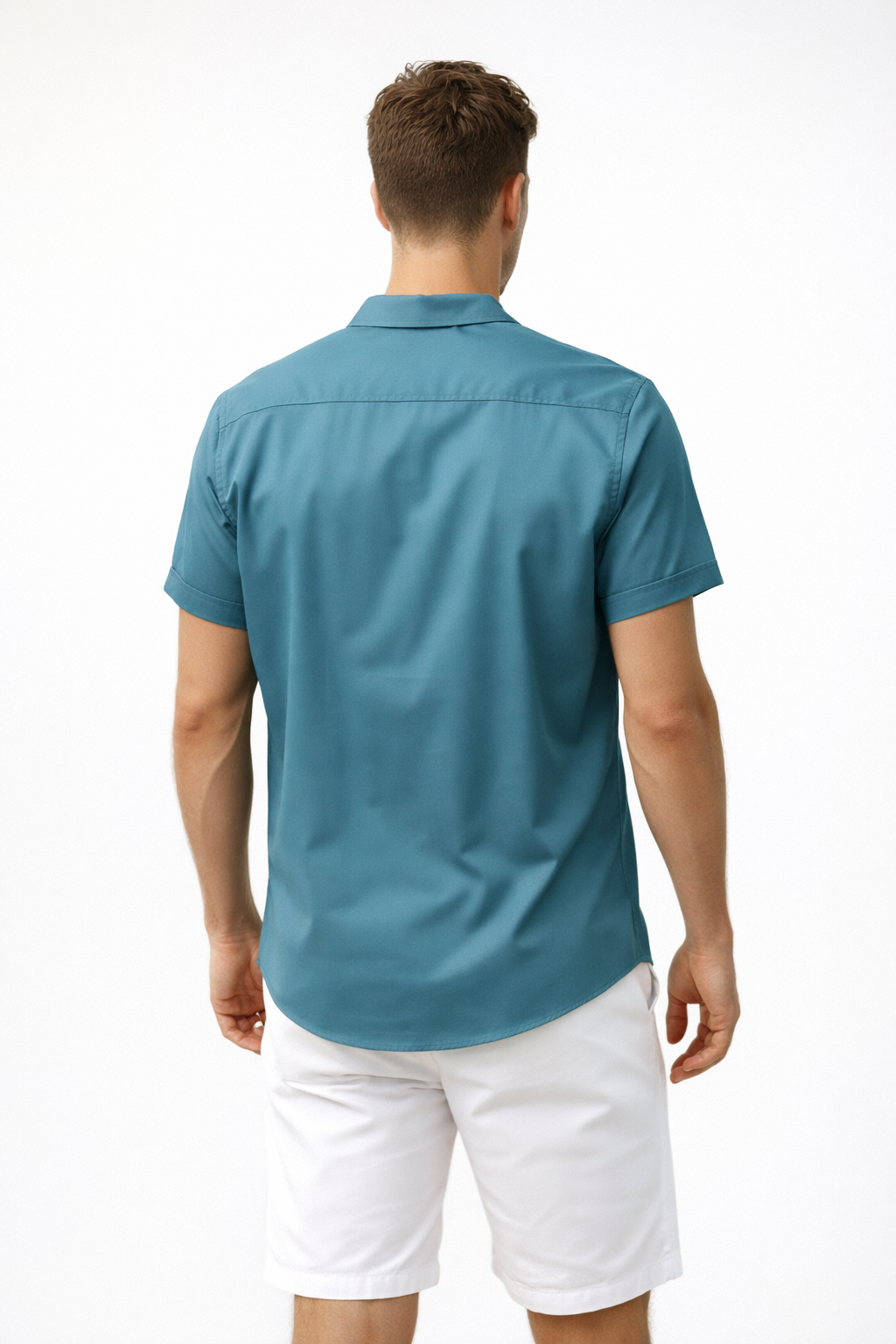 Camisas Para Hombre Manga Corta Spandex Bambú B61352 Verde – BOBOIS