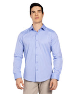 Camisas Para Hombre Regular Fit Stretch B51301 Azul