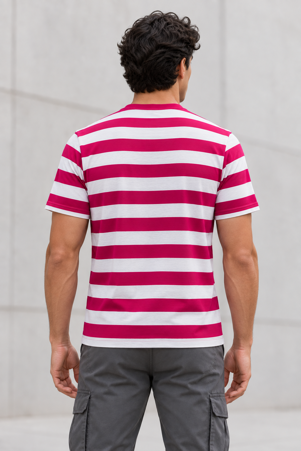 Playeras Para Hombre De Manga Corta Con Estampado De Rayas A41112 Fiusha