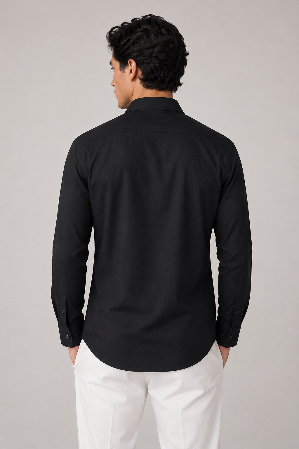 Camisas Para Hombre Super Stretch Sin Arrugas B55401 Negro