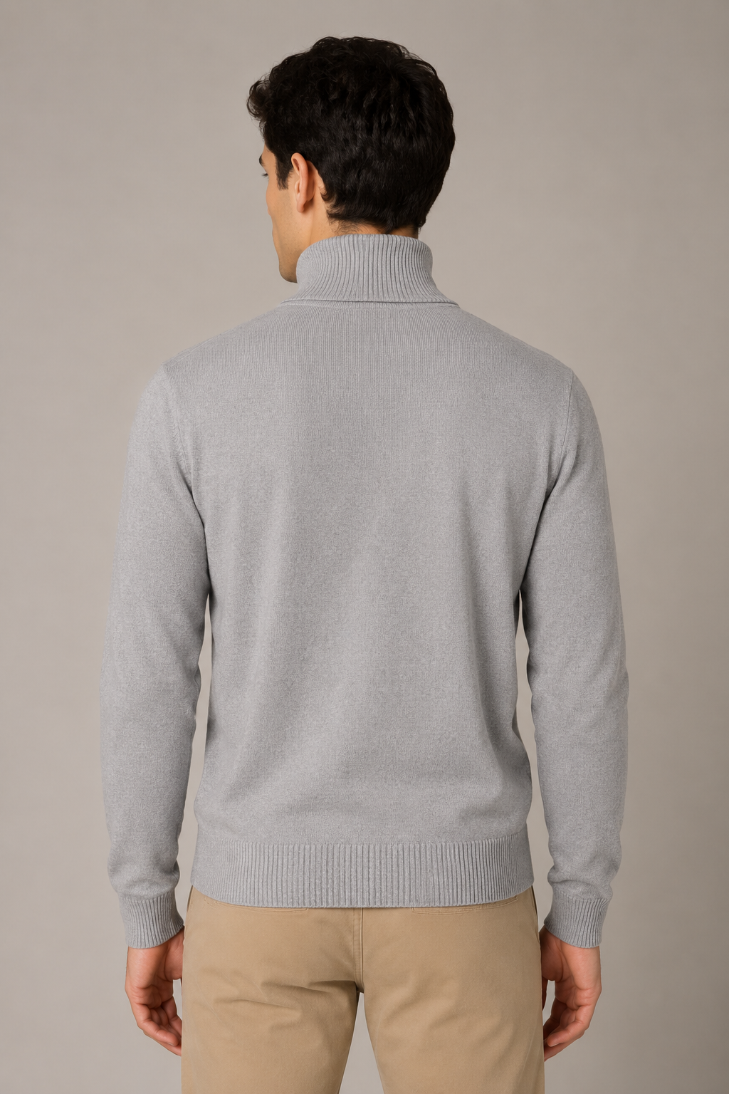 Suéteres Para Hombre Cuello Tortuga De Punto Fino E65303 Gris