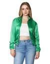 Chamarras Para Mujer Satinada Bomber Jacket Q43102 Verde