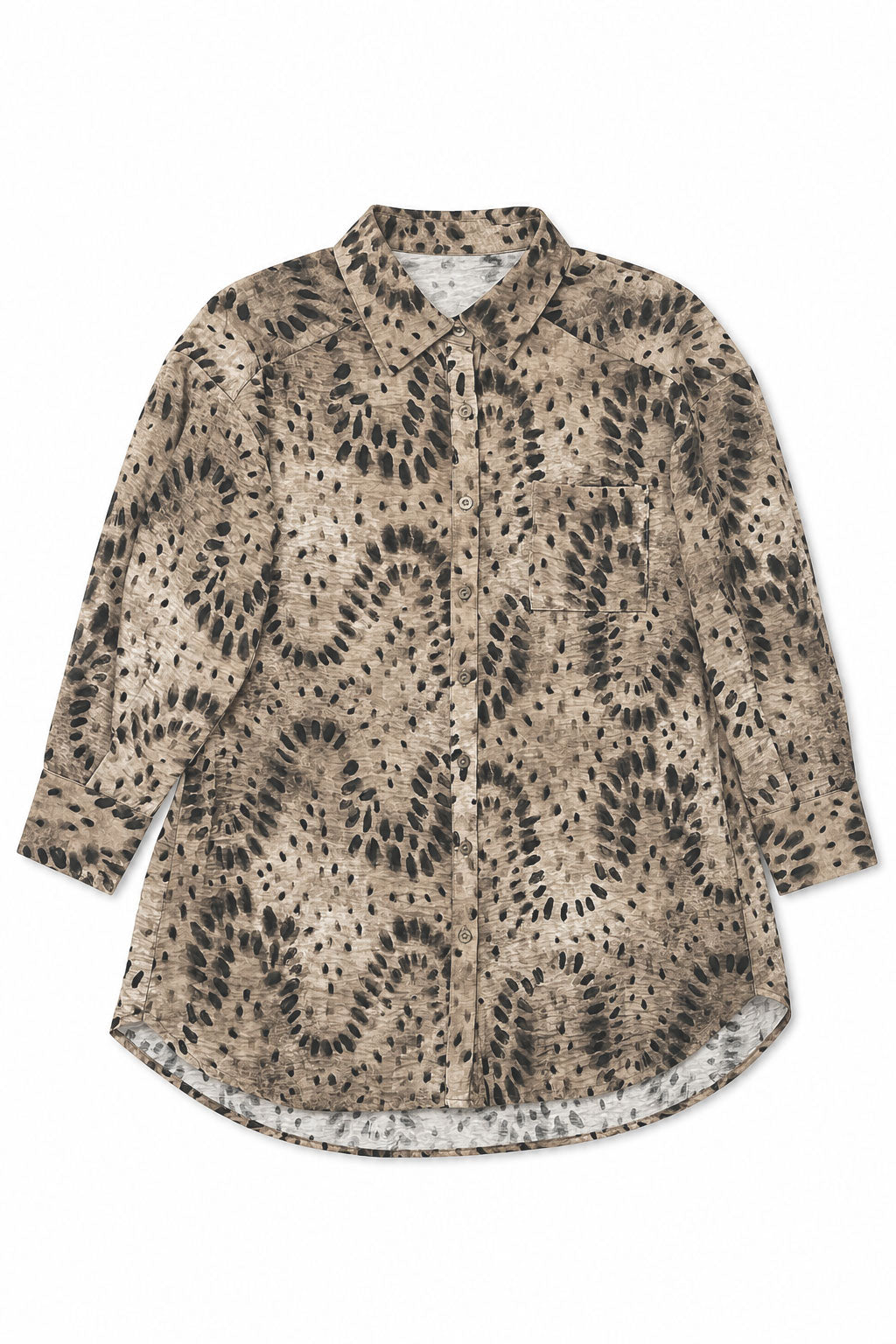 Blusas Para Mujer Camisera Animal Print N61113 Cafe