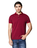 Playeras Polo Para Hombre Con Textura A45406 Vino