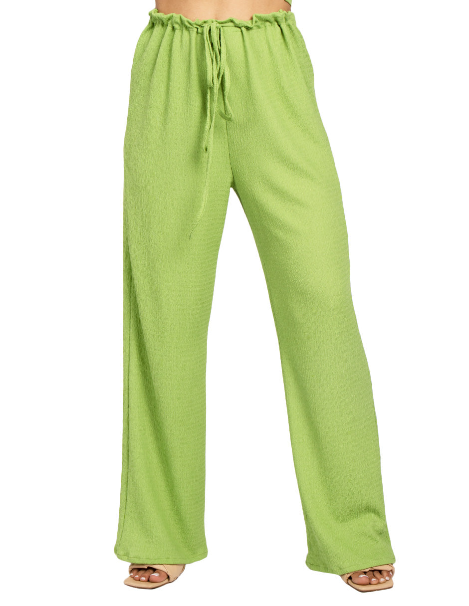 Pantalones Para Mujer Con Jareta Corrugado W51118 Lima