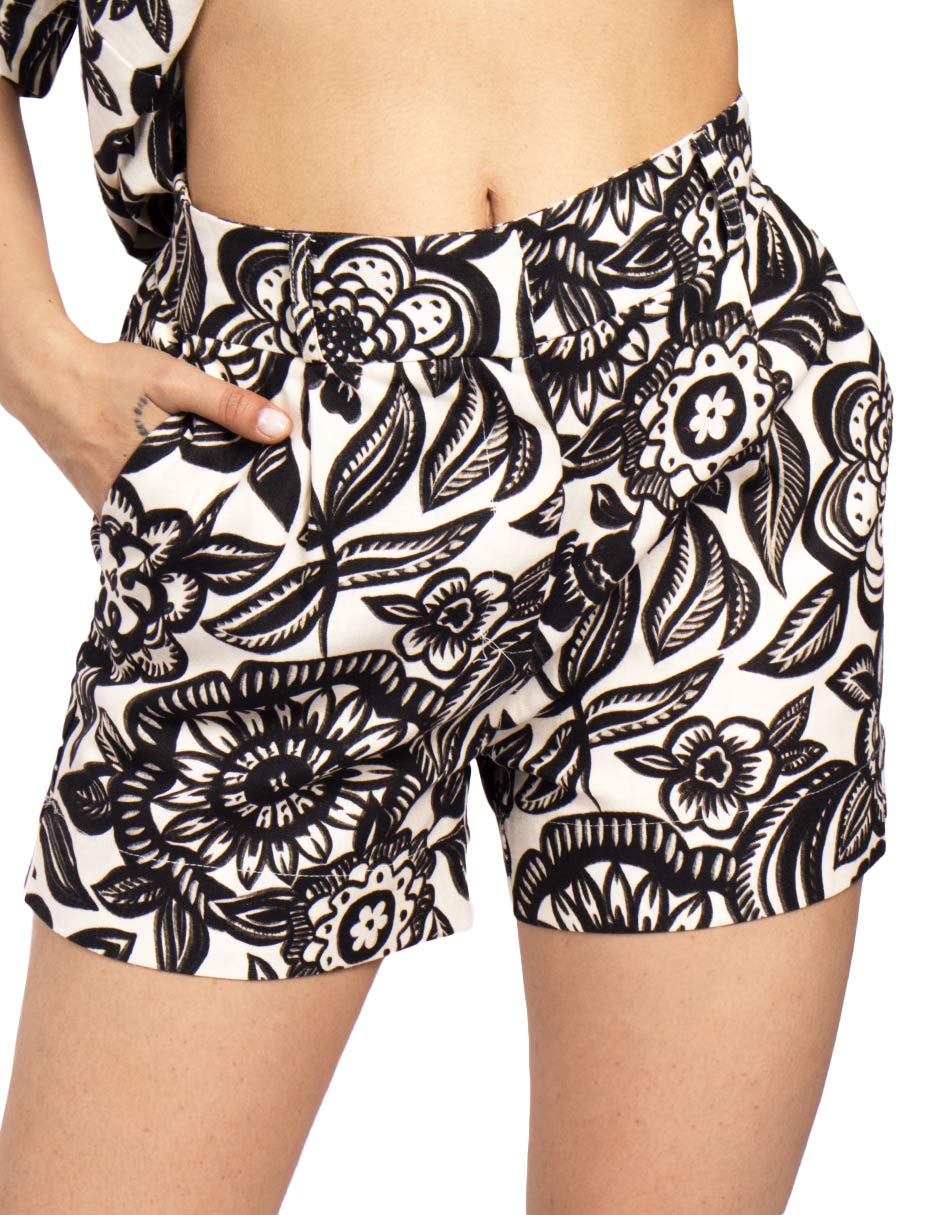 Shorts Para Mujer Tipo Lino Y51101 Negro