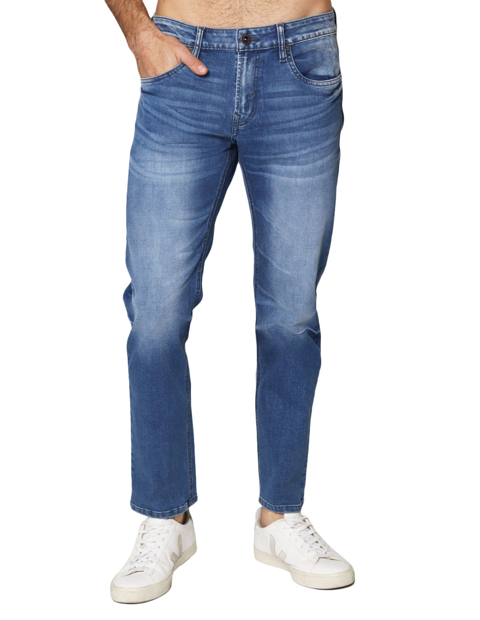 Jeans Para Hombre Mezclilla Slim Fit J41102 Azul