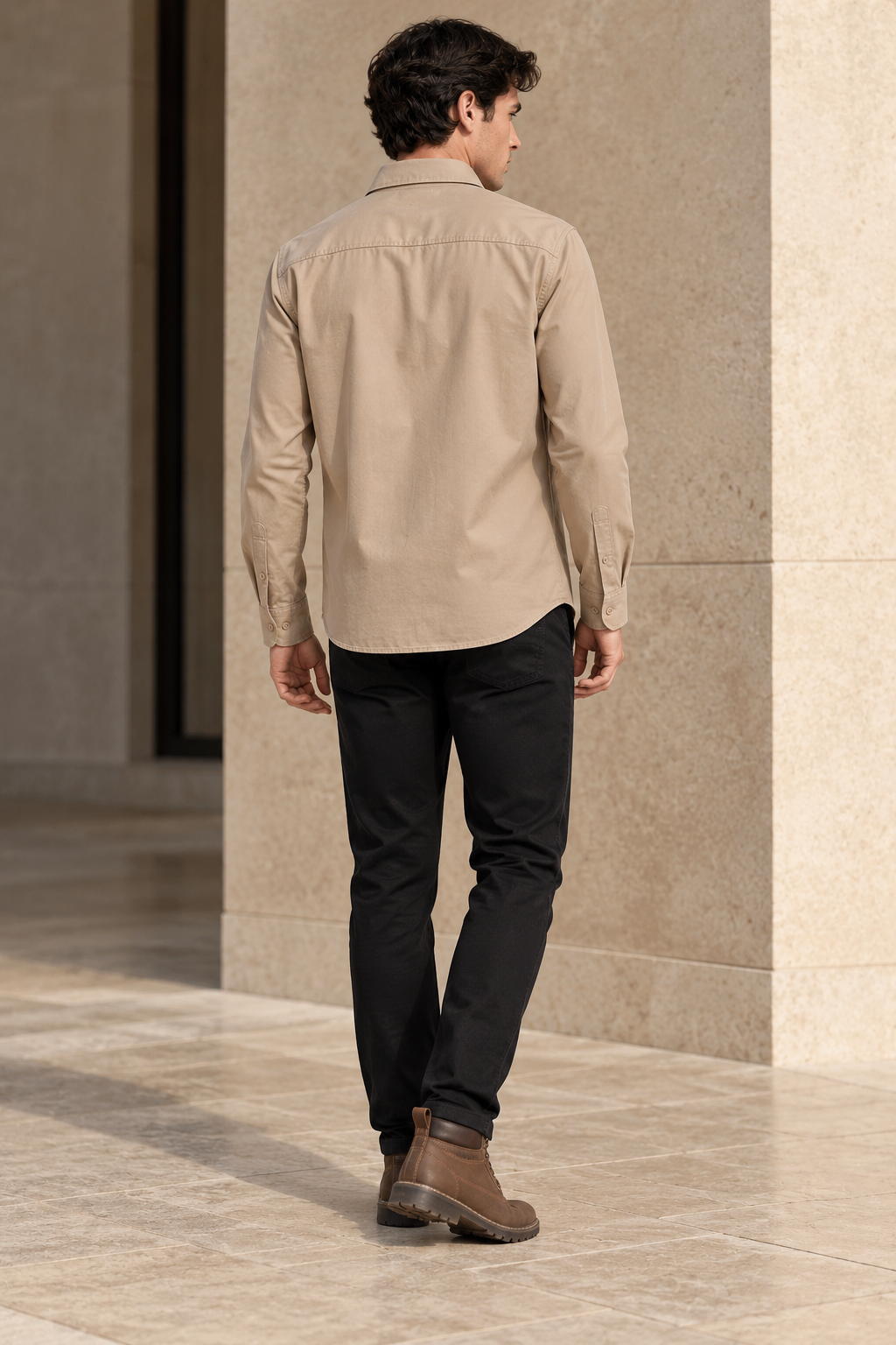 Sobrecamisas Para Hombre Chaqueta Ligera Amplia B65412 Kaki