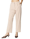 Pantalones Para Mujer Liso Basico Con Pinzas W43109 Beige