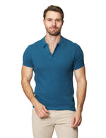 Playeras Polo Para Hombre Tejida Con Textura A41456 Teal