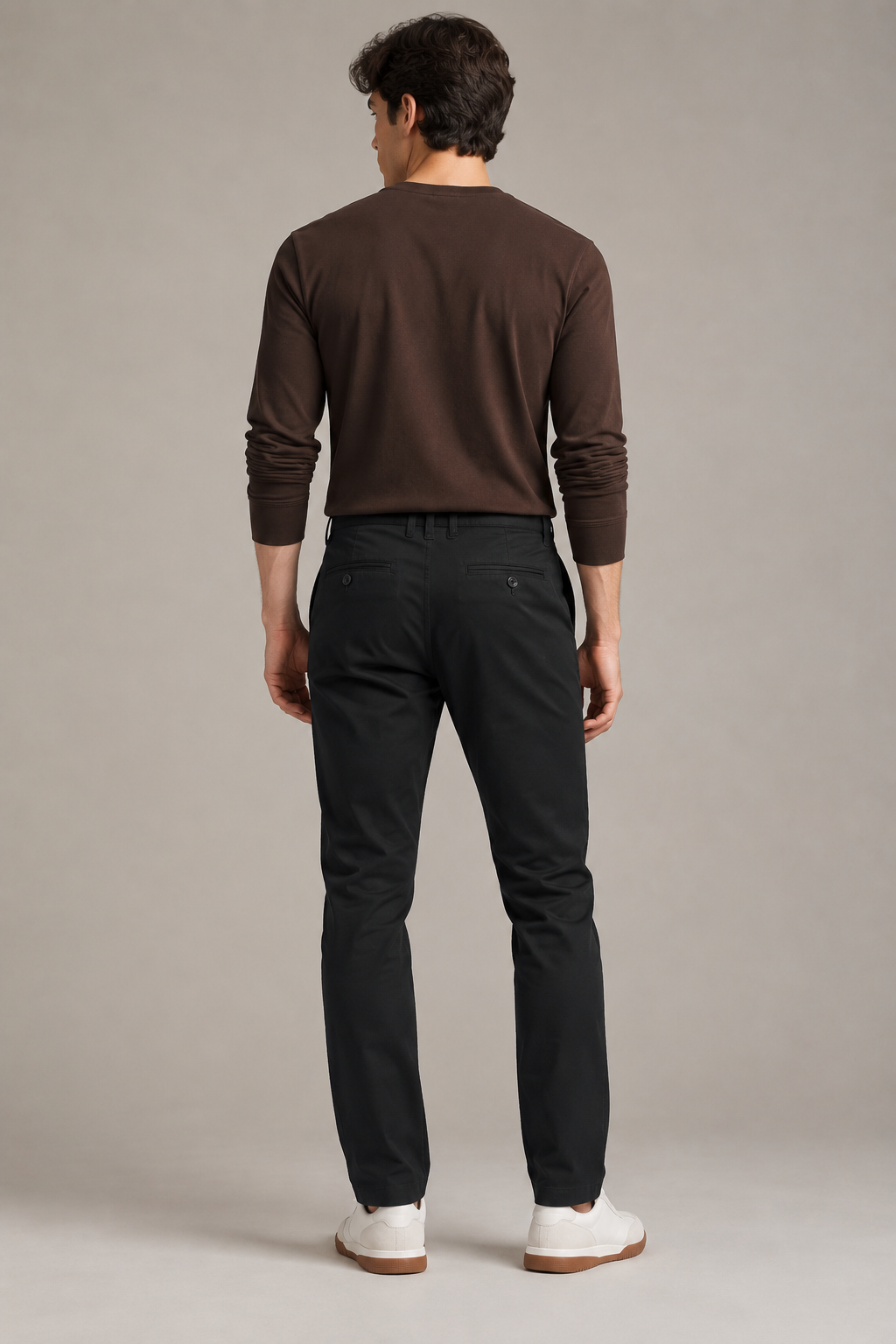 Pantalones Para Hombre Chino Algodón Stretch GWOVEN Negro
