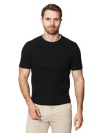 Playeras Para Hombre Cuello Redondo Con Textura A41454 Negro