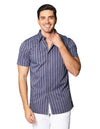 Camisas Para Hombre Bobois Moda Casuales De Manga Corta Cuello Italiano Con Estampado Regular Fit B41376 5
