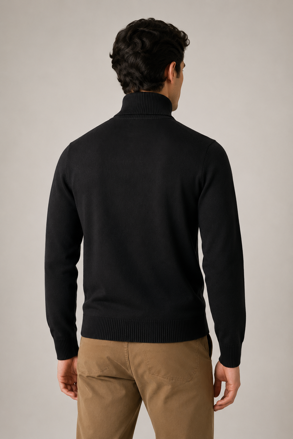 Suéteres Para Hombre Cuello Tortuga De Punto Fino E65303 Negro