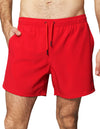 Trajes De Baño Para Hombre Bobois Moda Casuales Bañador Liso Con Logo G41450 Rojo
