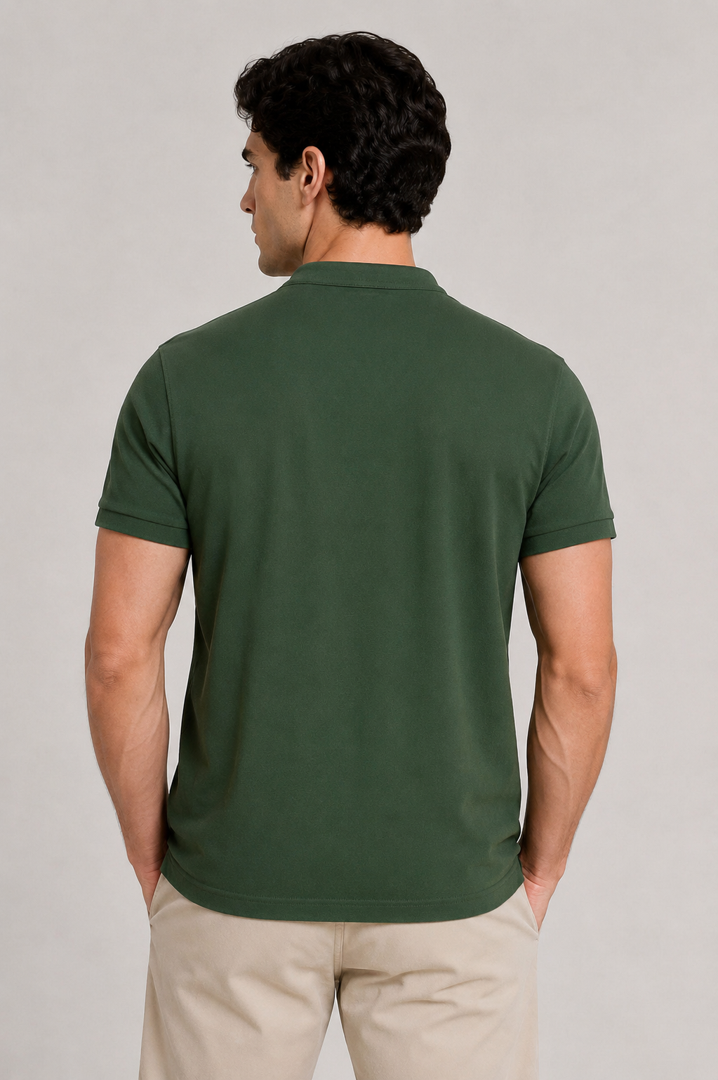 Playeras Polo Para Hombre Cuello Mao Spandex APMAO Militar
