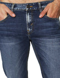 Jeans Para Hombre Bobois Moda Casuales Pantalones De Mezclilla Oscuros Corte Slim J41104 Azul