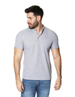 Playeras Para Hombre Manga Corta Con Botones A45305 Jaspe