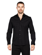 Camisas Para Hombre Manga Larga Slim Fit Negro BPOPST