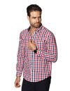 Camisas Hombre Bobois Casuales De Manga Larga Con Estampado De Cuadros Regular Fit B35205 2