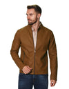 Chamarras Para Hombre Bobois Moda Casuales Slim Fit Invierno Chaqueta De Piel Sintetica Cazadora Para Caballero De Tacto Piel D35112 Camello