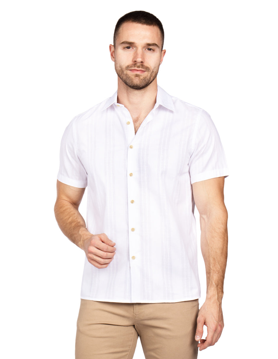 Camisas Para Hombre Regular Fit Solida B51358 Blanco