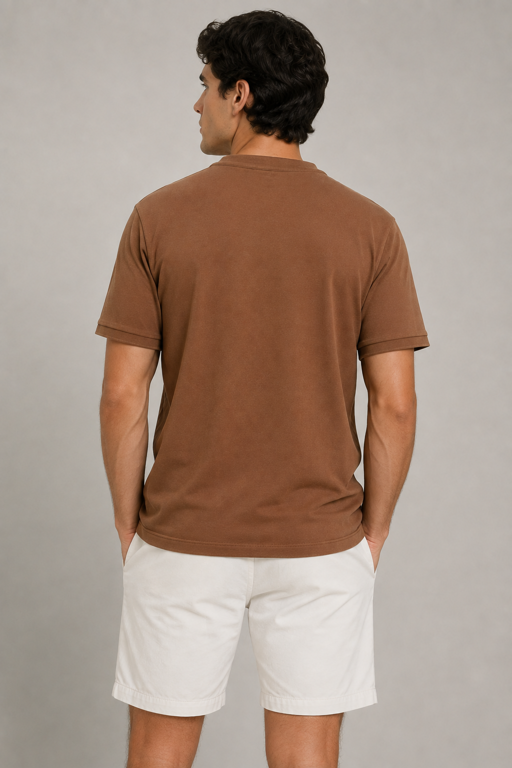 Playeras Polo Para Hombre Cuello Mao Spandex APMAO Cocoa