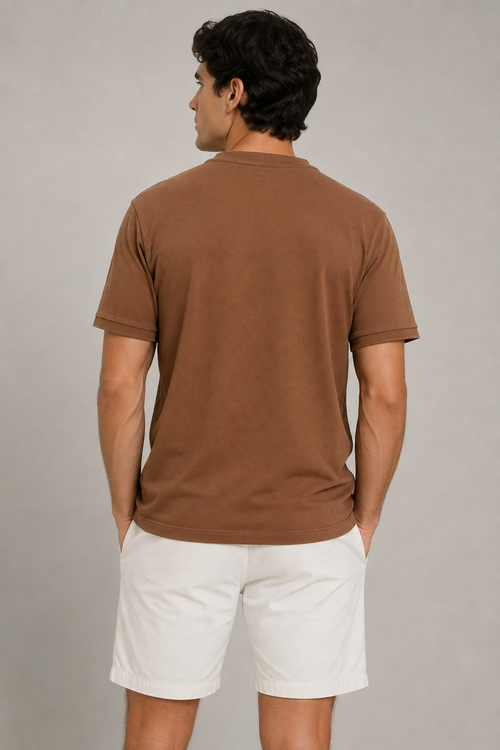 Playeras Polo Para Hombre Cuello Mao Spandex APMAO Cocoa