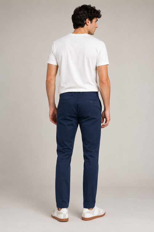 Pantalones Para Hombre Chino Algodón Stretch GWOVEN Marino