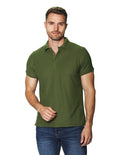 Playeras Polo Para Hombre Manga Corta Basica Bordado APOLOB Olivo