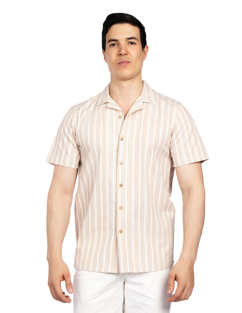 Camisas Para Hombre Dobbie Preteñido B51362 Beige