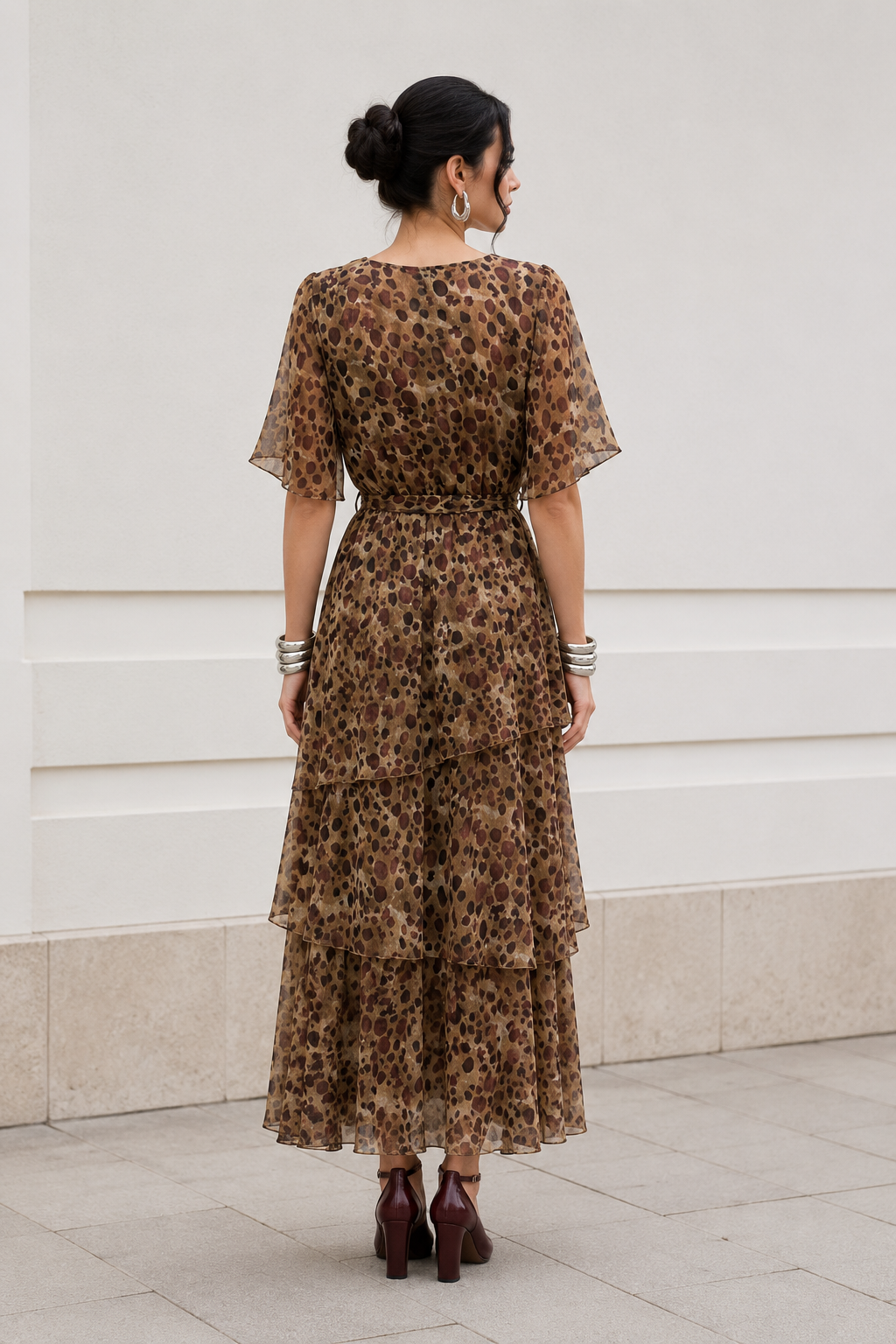 Vestidos Para Mujer Maxi Largo Con Olanes Escotado S63100 Unico