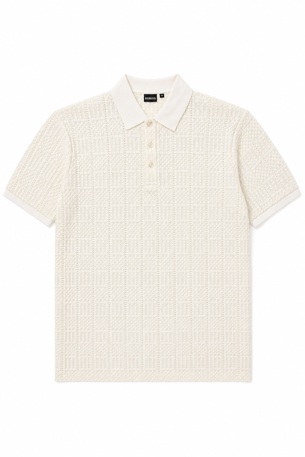 Playera Polo para Hombre Casual Jacquard Antiarrugas A61421 Hueso