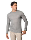 Playeras Para Hombre Bobois Moda Casuales De Manga Larga Lisa Tejida Con Cuello Redondo Slim Fit A35311 Olivo