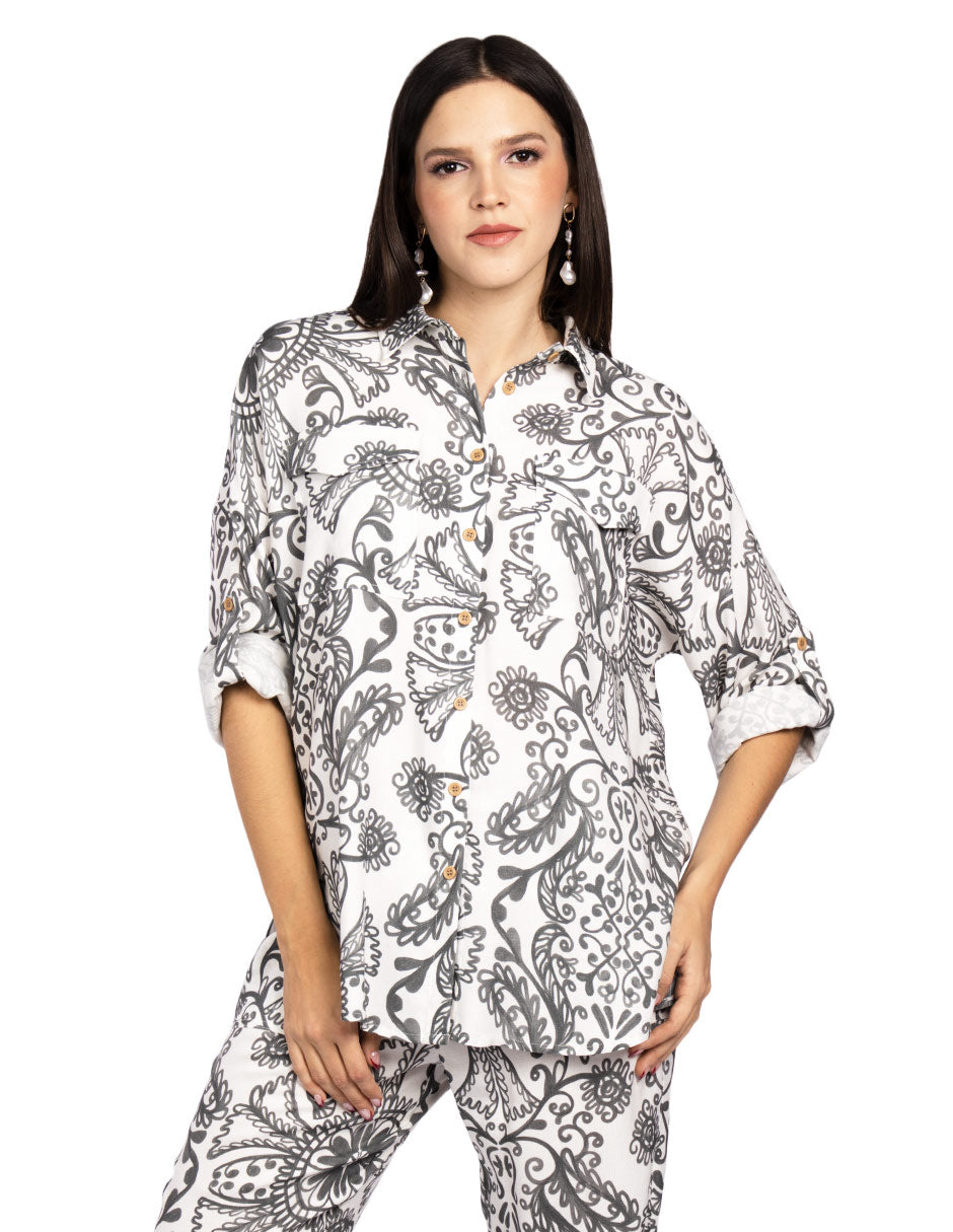 Blusas Para Mujer Camisera Con Jareta N51126 Unico