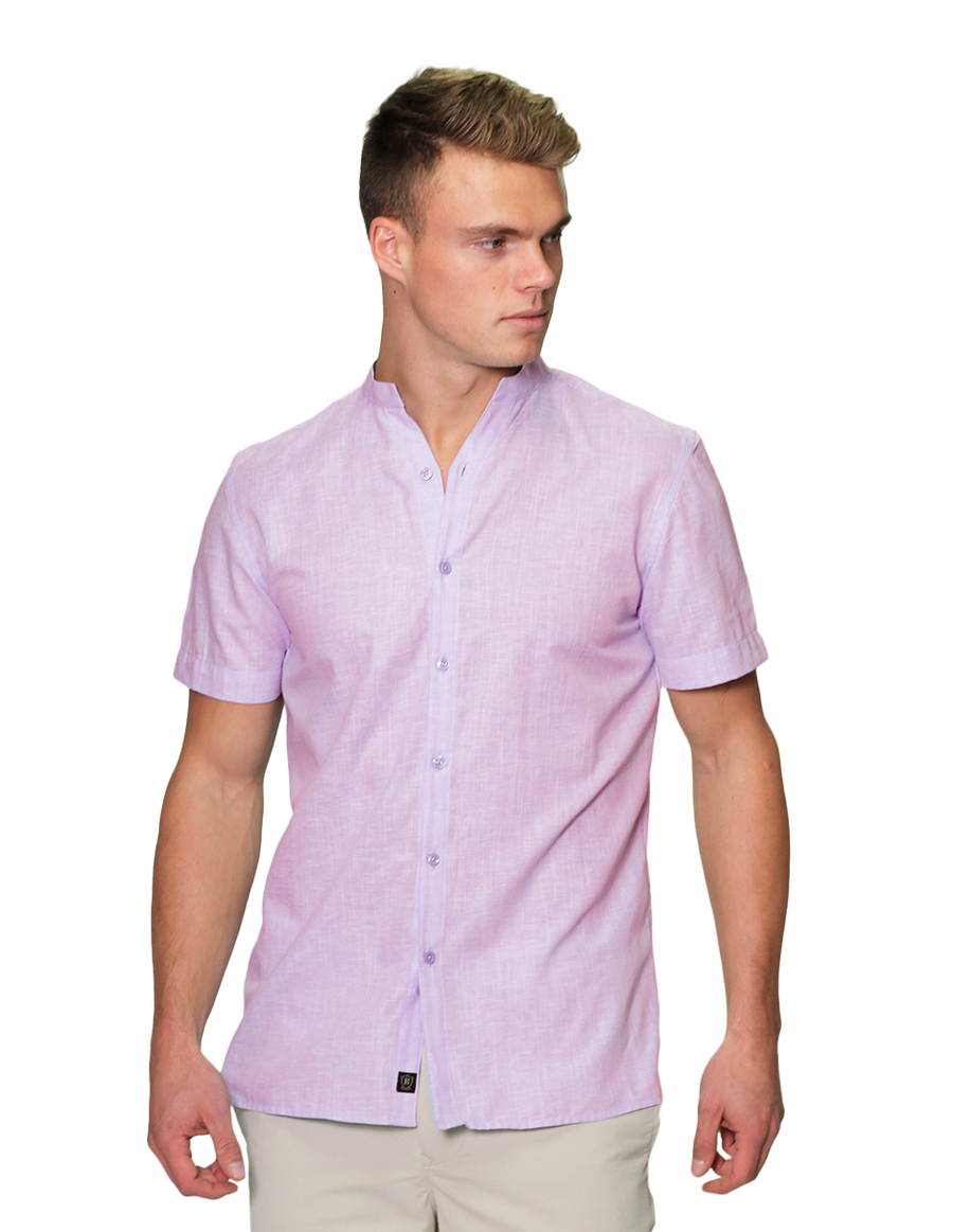 Camisas Para Hombre Bobois Moda Casuales Manga Corta Cuello Mao